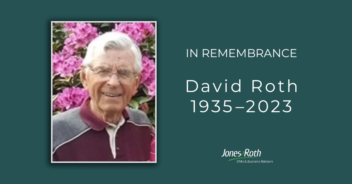 A photo of David Roth with the words 'In Remembrance'