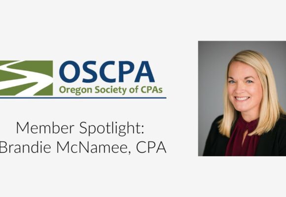Image of Brandie McNamee and the OSCPA logo