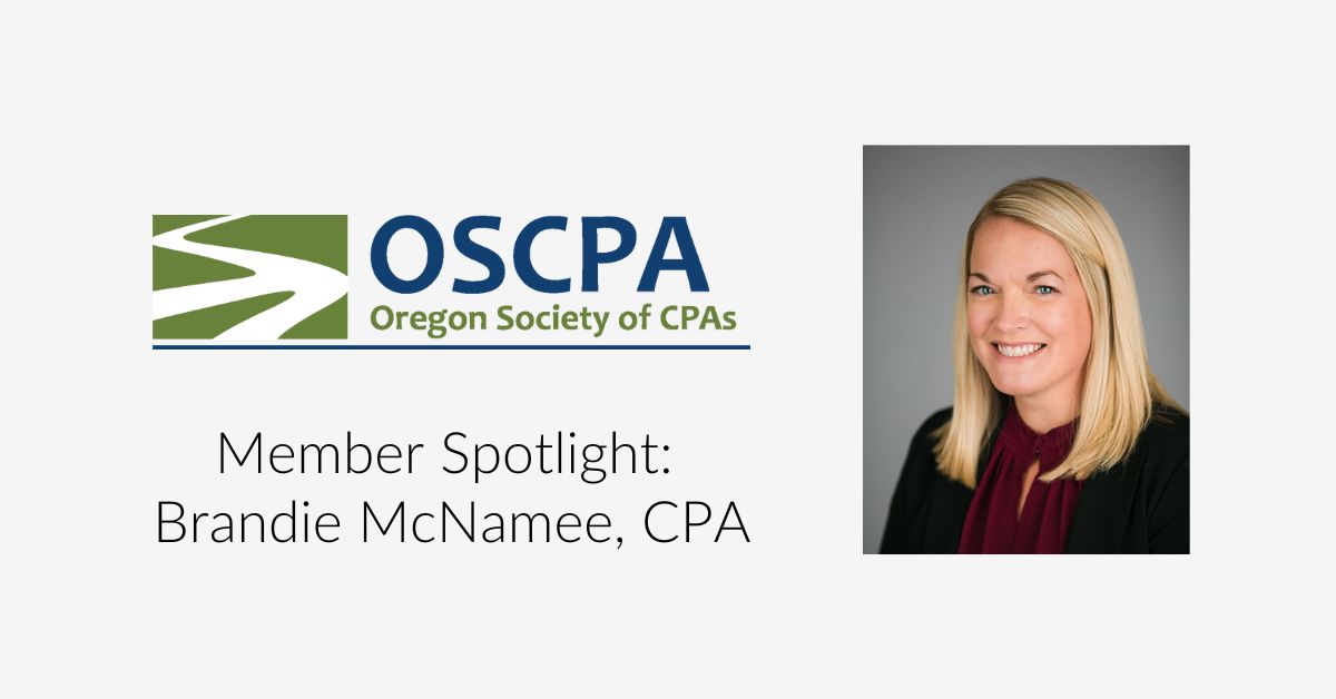 Image of Brandie McNamee and the OSCPA logo