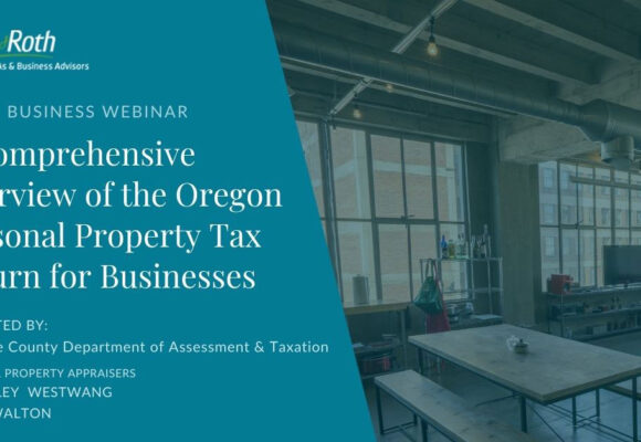 Image with information about the 12/5 Small Business Group Webinar about Personal Property Tax Returns for Businesses