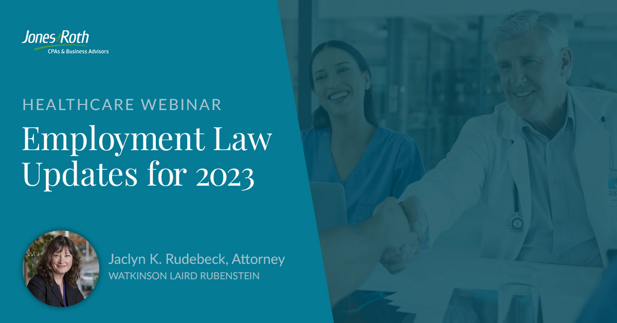 Image of text that gives information about the Employment Law 2023 webinar on october 27