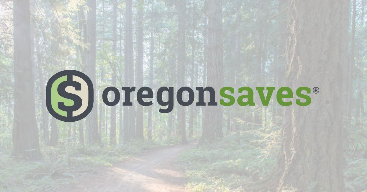 Image of trees with the OregonSaves logo