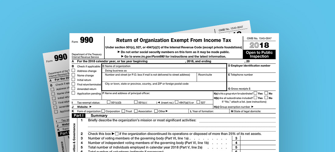 Photo of the Form 990 for year 2018