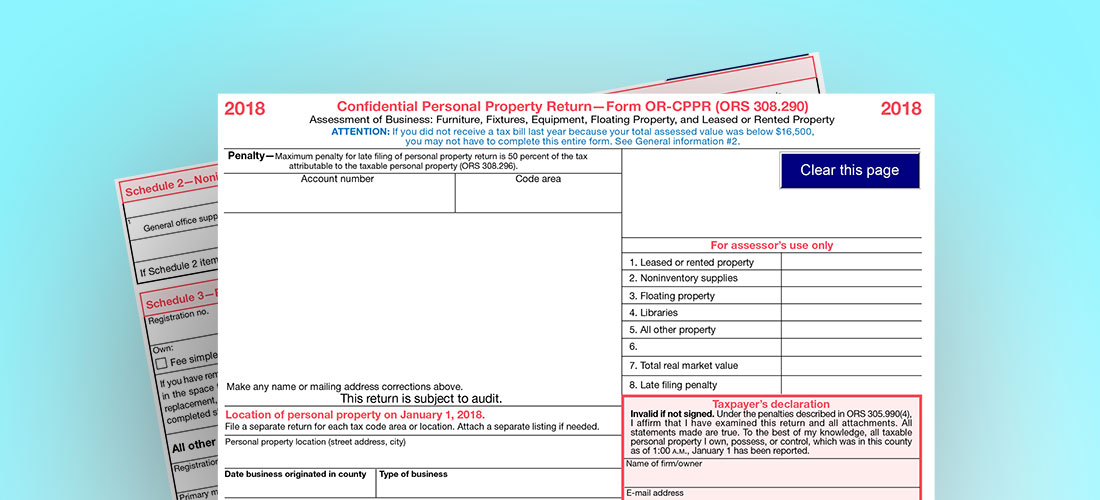 Image of Personal Property Tax Form