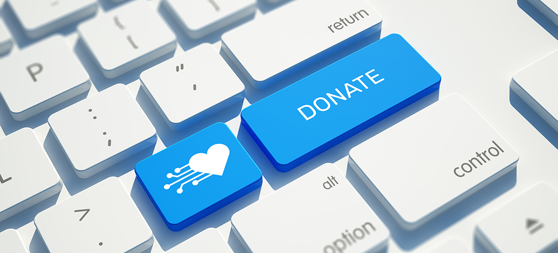 Image of a keyboard with a Donate button highlighted